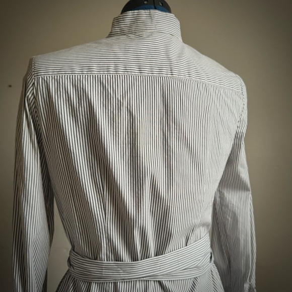 Refashioned Express Pin Striped Button Down Blouse with Tie Waist - Picture 5 of 9